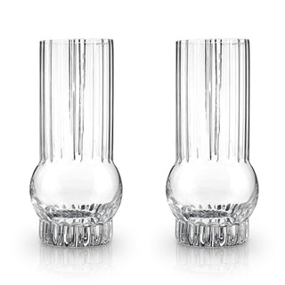 IMPRESS FRIENDS AND GUESTS – Give this gorgeous Art Deco highball set as a gift to cocktail lovers, housewarming gifts, or groomsmen gifts. Impress visitors by mixing up a few Mojitos in unique high-quality crystal highball glasses.