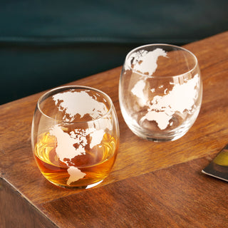 UPGRADE YOUR WHISKEY DRINKWARE - This globe whiskey tumbler set makes a beautiful addition to your fine spirits accessories. Guests will compliment these liquor glasses and be excited to use them.
