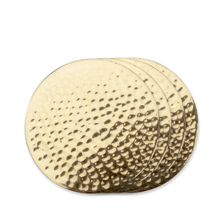Hammered Brass Coasters Set of 4