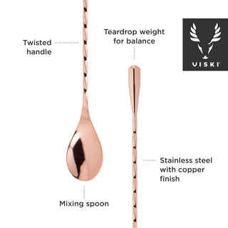 STAINLESS STEEL - Get a classic, stylish barware look with a reliable bar spoon. This bar spoon has plenty of length to use comfortably even in large mixing glasses at 15.75 inches long, or 40 cm, but is slender enough for easy storage.