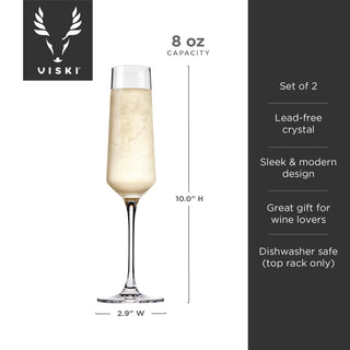 Raye Angled Crystal Champagne Flutes Set of 2