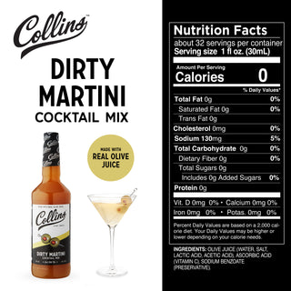 INCLUDES MIX, OLIVES AND PICKS - From the cocktail mix to the garnishes, this cocktail kit has everything you need to whip up the perfect dirty martini recipe. Grab your favorite martini glasses, mix it up, and enjoy. 