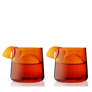 Aurora Amber Cocktail Tumblers, Set of 2