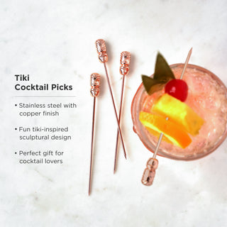 UPGRADE YOUR BAR CART WITH REUSABLE COCKTAIL PICKS - Our garnish picks for cocktails will spruce up your home bar. Use these metal cocktail skewers for classic tiki drinks like mai tais and Painkillers, or add some tropical flair to your manhattan.