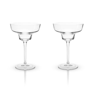 IMPRESS FRIENDS AND GUESTS WITH ELEGANT GLASSWARE – Give this set of stemmed coupes as a gift to cocktail lovers, birthday gifts, or groomsmen gifts. Impress visitors by sharing a daiquiri in high-quality crystal glassware with a modern twist.