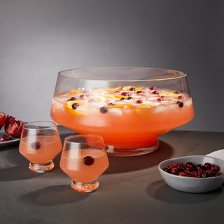 GIVE A CLASSY GIFT TO HOSTESS FRIENDS - This is a stylish glass punch bowl that is right at home in the fanciest setting or any comfortable home. The clear glass even looks great displayed on a shelf when not in use.