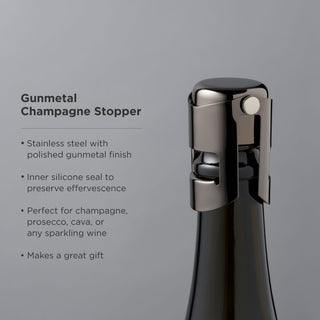 CHAMPAGNE SAVER BOTTLE STOPPER - Champagne cork stoppers allow you to enjoy your bubbles longer. Use a prosecco stopper for champagne cocktails and mimosas—vacuum champagne stoppers are easier than complicated champagne recorkers.