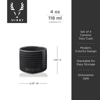 Soju Ceramic Cups, Set of 4