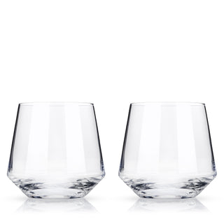 IMPRESS FRIENDS AND GUESTS – Give this set of stemless martini tumblers as a gift to cocktail lovers, birthday gifts, or groomsmen gifts. Impress visitors by serving martinis in high-quality crystal lowball glasses with a modern twist.