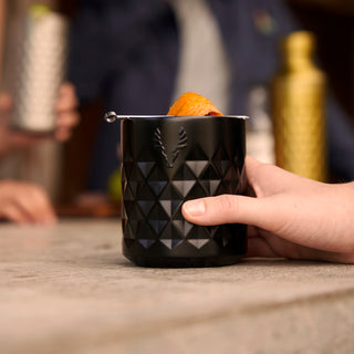 INSULATED ROCKS TUMBLER WITH UNIQUE FACETED SHAPE - Get the utility of an insulated whiskey tumbler with the elegance of faceted crystal. These stainless steel whiskey glasses ensure that you can enjoy cocktails on the patio worry-free. 