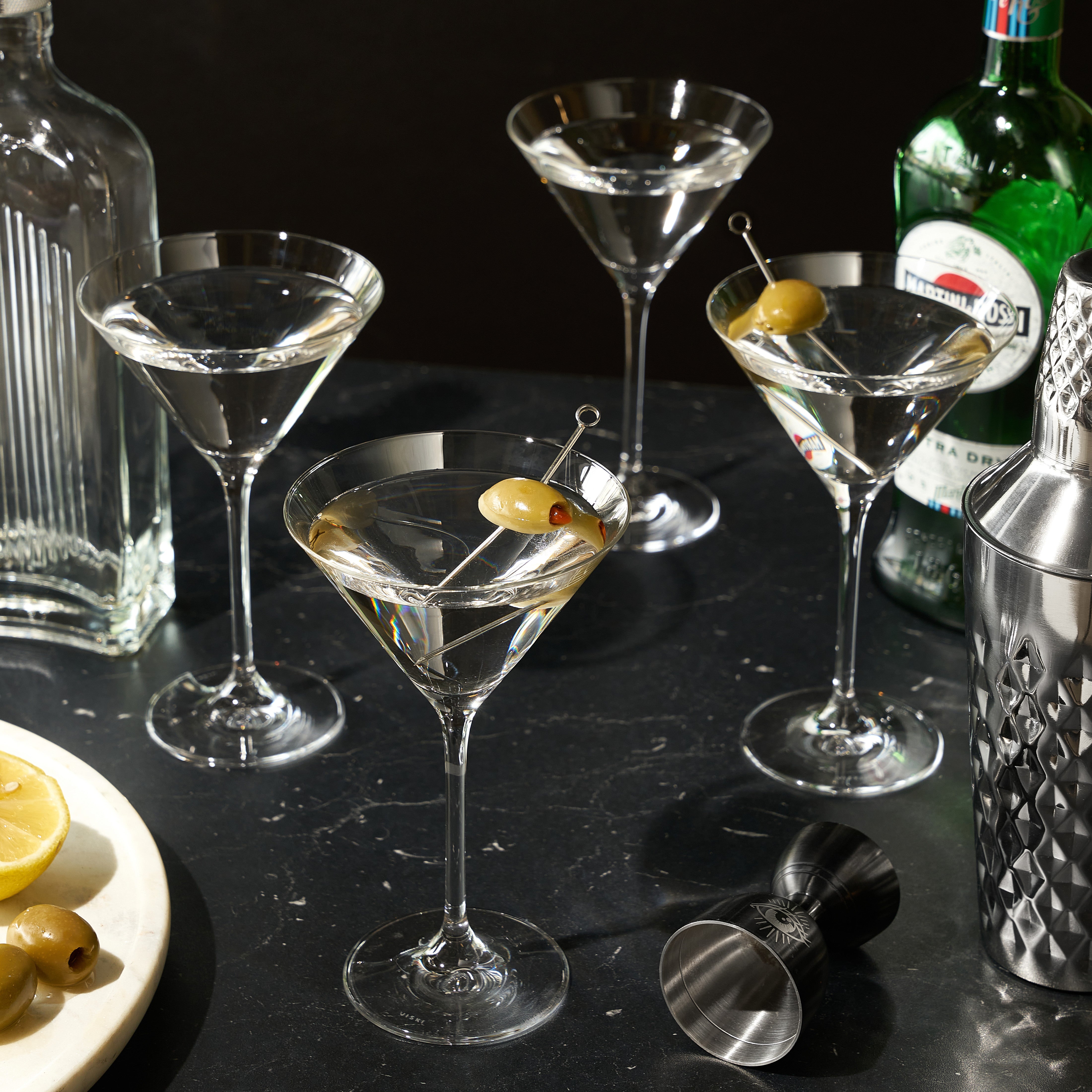 BENETI Tall Martini Glasses Set of 4 | Made in Europe | 11oz Long Stem  Crystal Cocktail Bar Glasses (Stem 11oz)
