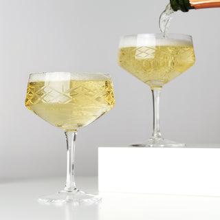 A VERSATILE HOME BAR ESSENTIAL - Coupe cocktail glasses can be used as cocktail glasses, dessert glasses, for espresso drinks and more. Think of the coupe glass as a modified martini cocktail glass that can be used in arguably more applications.
