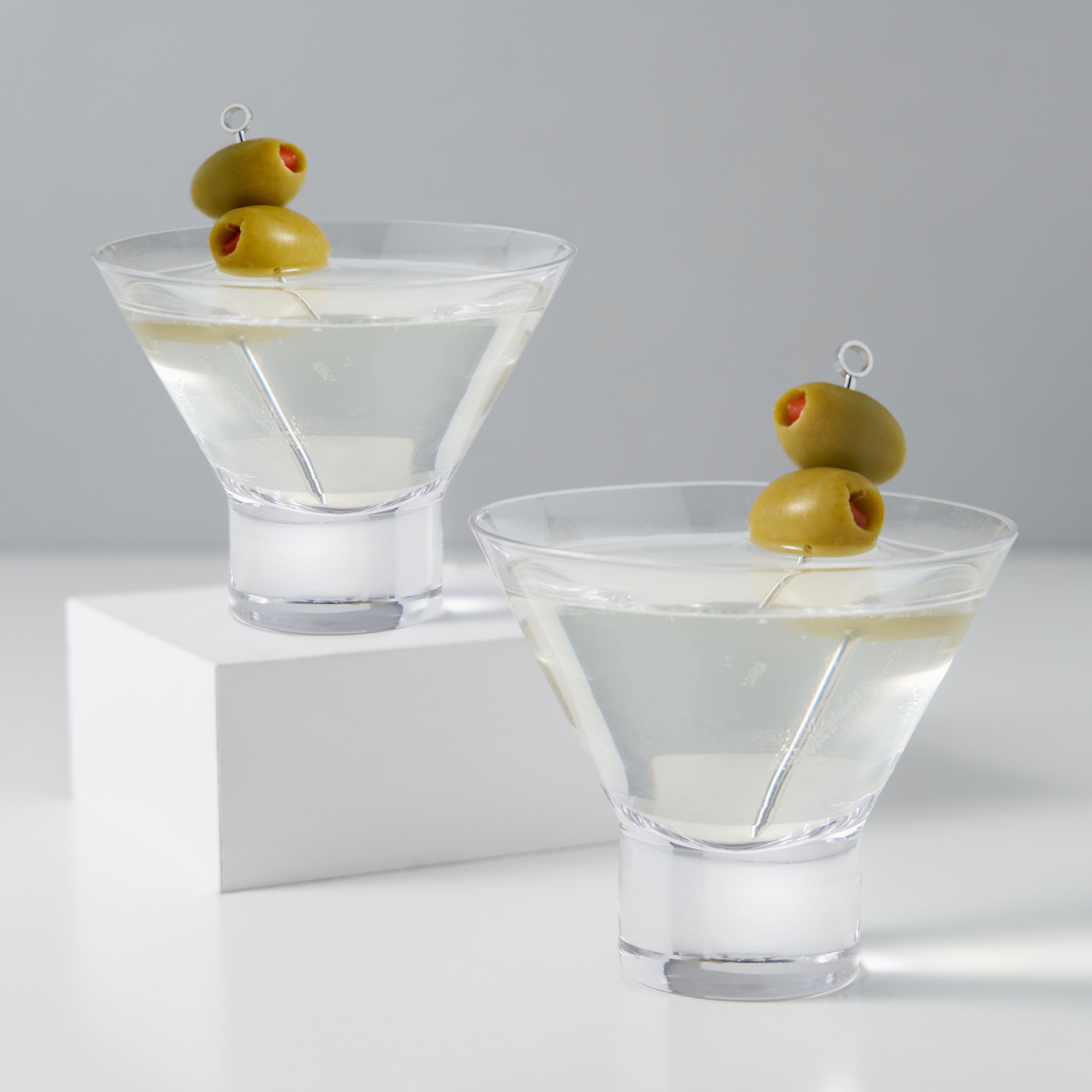 Viski Heavy Base Stemless Martini Glasses Set of 2 - Premium Short