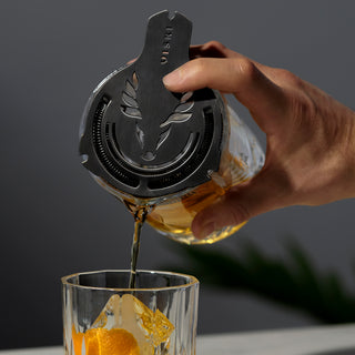 QUALITY STAINLESS STEEL DRINK STRAINER - Crafted from high quality stainless steel, this laser cut durable strainer fits most mixing glasses and includes a vaporized titanium finish for supreme durability. Includes removable spring for deep cleaning.