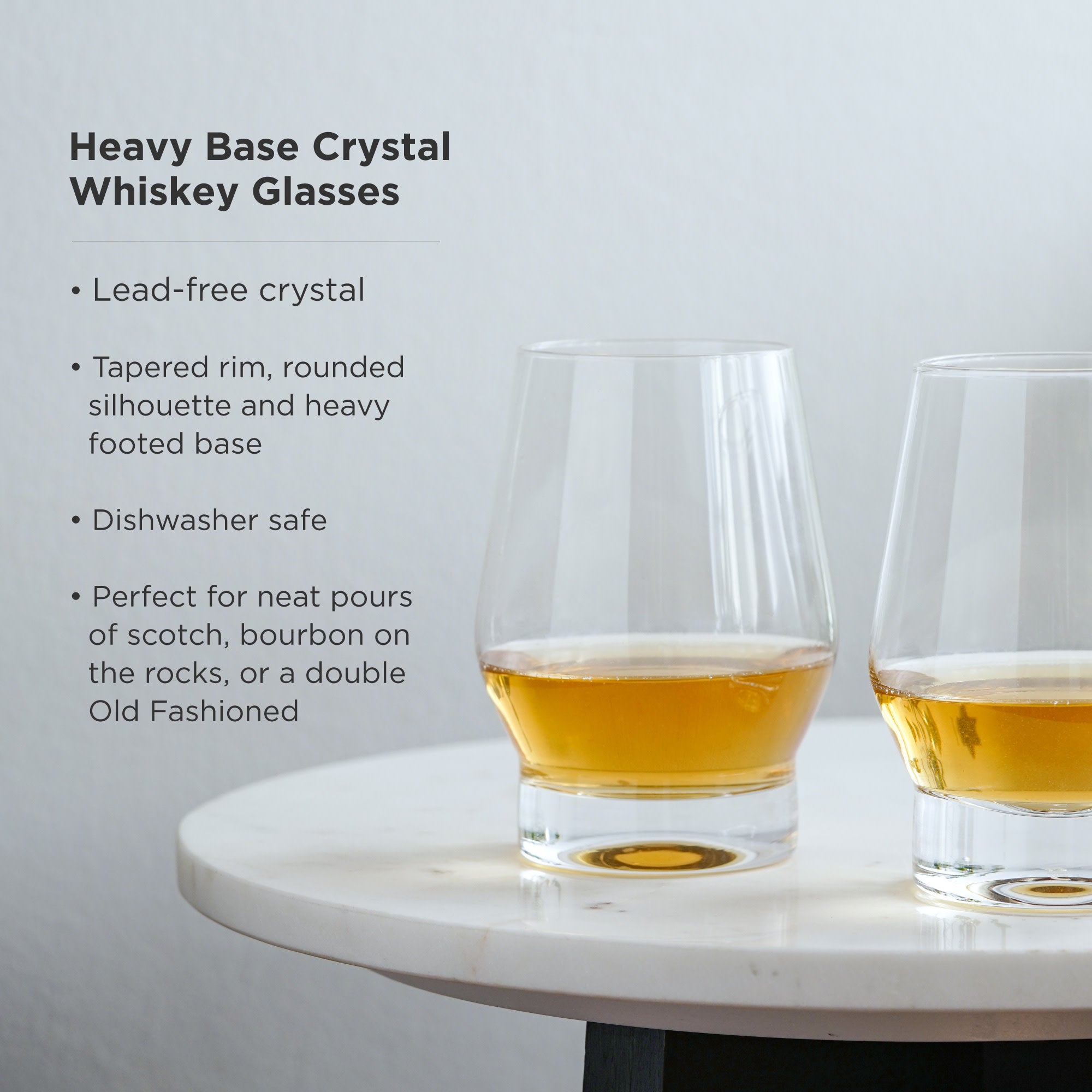 Carre Square Heavy Base Whiskey Glasses — John Osborn & Co.