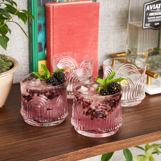STYLISH LEAD-FREE CRYSTAL – This beautiful crystal-clear lowball tumbler set is crafted for a high-end sipping experience. Sleek draping glass gives this barware timeless elegance, while the stackable glasses design saves space and streamlines your home bar.