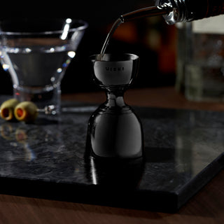 BAR MEASURING JIGGER 1 AND 2 OZ - A double-sided shot jigger lets you easily measure while making multiple drinks. With a band that separates the 1- and 2-oz sections, the interior of this jigger for bartending is marked for the perfect pour. Hand wash.