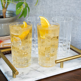 PERFECT FOR HIGHBALL COCKTAILS – The 12. oz capacity makes these glasses ideal for a perfectly proportioned long drink such as a Tom Collins. This crystal drinkware set will make your cocktails shine and look gorgeous on your bar or in your kitchen.
