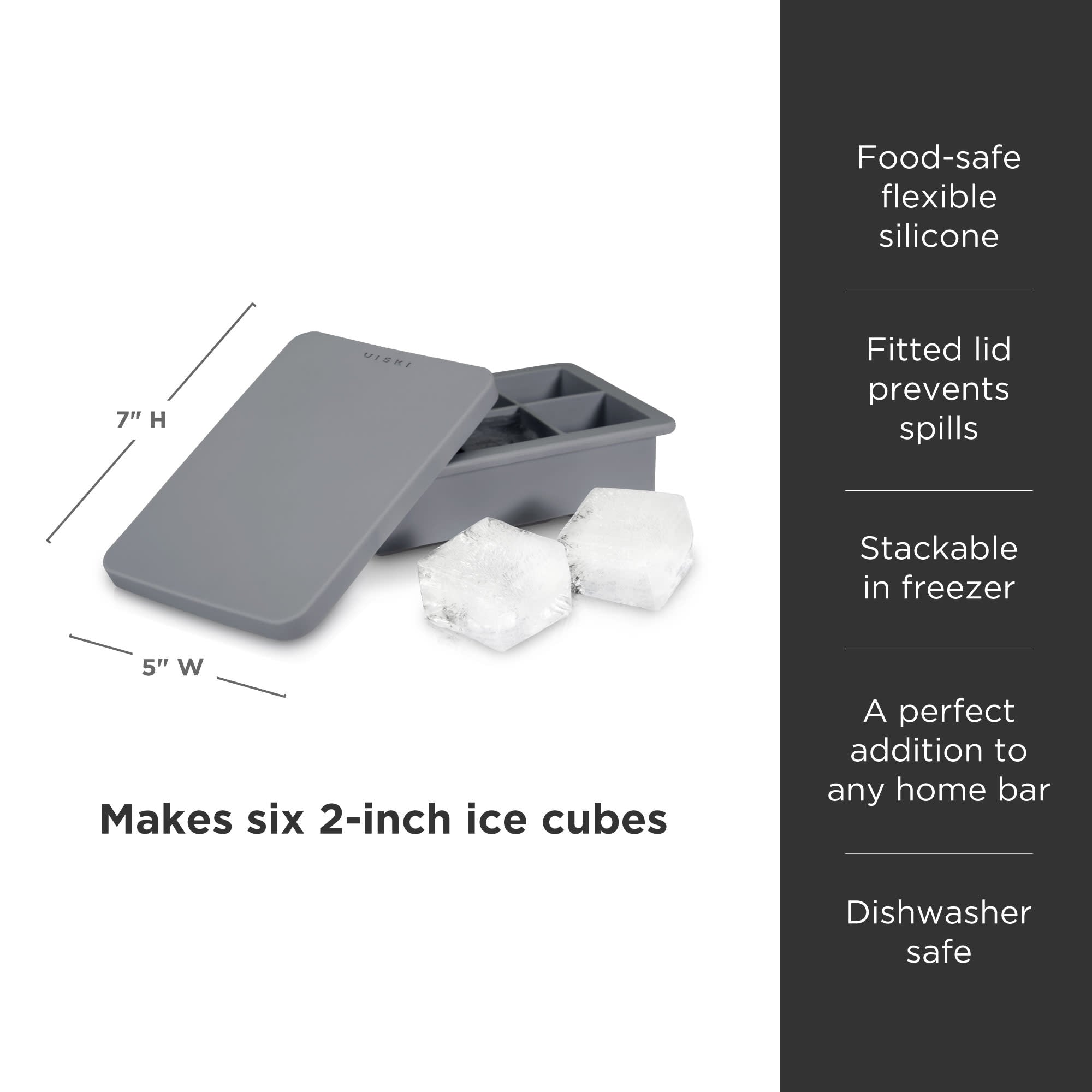 Large Ice Cumolds Tray With Lid, Stackable Big Silicone Square Ice Cumold  For Whiskey Cocktails Bourbon Soups Frozen Treats, Whiskey Gifts For Men  Fro