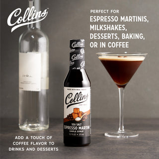 COCKTAIL SYRUP FOR CRAFT COCKTAILS - Shake and stir your way to perfection. Sea Salt Espresso Martini syrup is a flavorful bar essential, bringing the right level of sweetness and melding the flavors of your liquor and drink mixers.