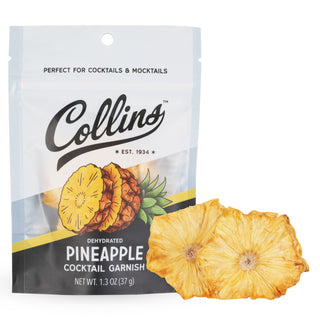 1.3OZ OF PINEAPPLE SLICES – Discover a resealable pouch of premium dehydrated pineapple slices that enhance a wide range of cocktails while fitting seamlessly with your home bar essentials.