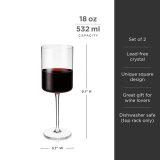 Laurel Crystal Red Wine Glasses Set of 2