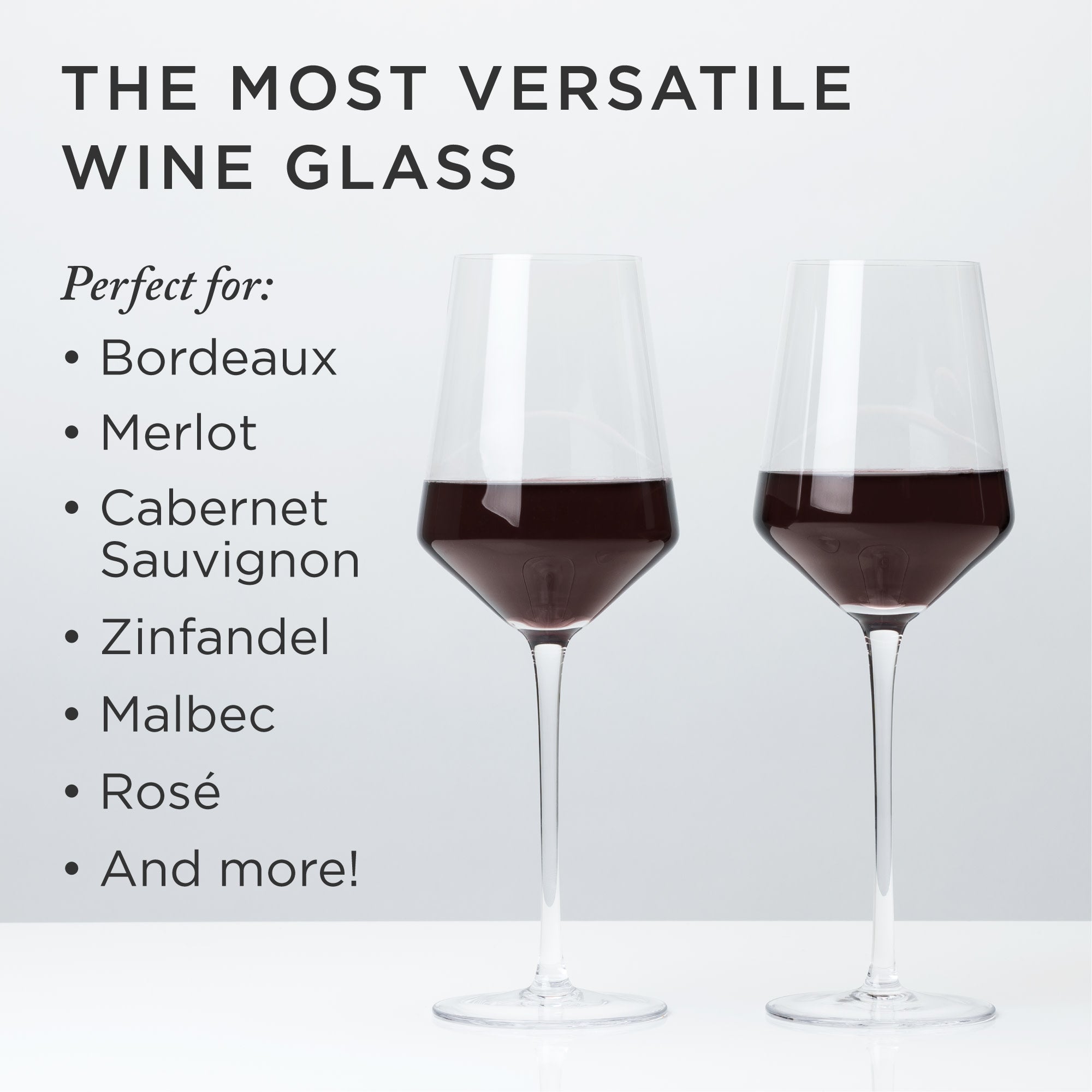 Viski Raye Angled Crystal Bordeaux Wine Glasses Set Of 2 - Premium Crystal  Clear Glass, Modern Stemmed, Flat Bottom Red Wine Gift Set - 16oz : Target