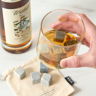 BEAUTIFUL, NATURAL SOAPSTONE ROCKS ICE CUBES - These natural soapstone blocks are better than an ice tray and simple to use. Just chill in the freezer for 4 hours and drop them in your craft cocktails, liquor, and more as cold rocks for drinks.