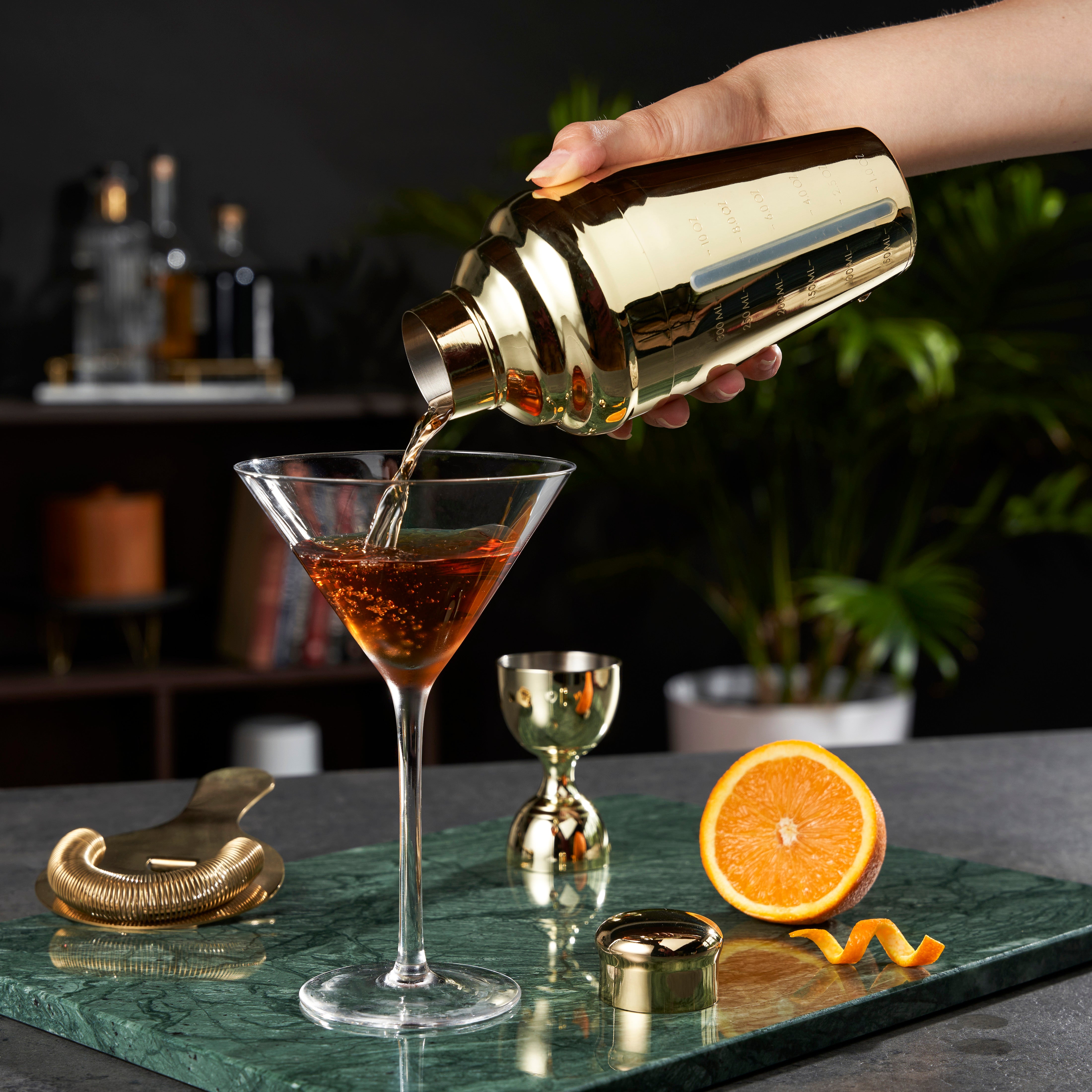 Viski Gold Measured Cocktail Shaker