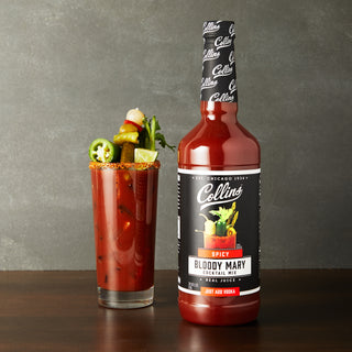 MADE WITH TOMATO, WORCESTERSHIRE SAUCE AND FLAVORFUL SPICES - Collins Spicy Bloody Mary drink mixer includes the classic ingredients to create the flavor you know and love, with extra horseradish and cayenne to turn up the heat. No filler, all flavor!