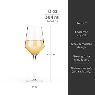 Raye Angled Crystal Chardonnay Glasses Set of 2