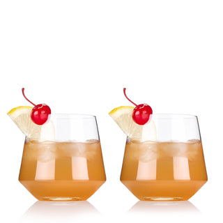 Raye Angled Crystal Cocktail Tumblers Set of 2