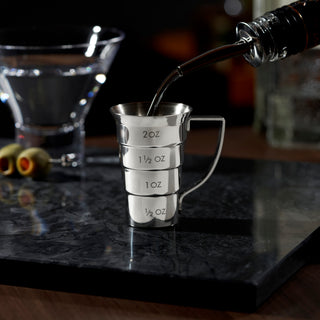 4 MEASUREMENT MARKINGS: 0.5, 1, 1.5, & 2 OZ - With external measurement markings, it has never been easier to accurately recreate even the most advanced cocktail recipes. Take the guesswork out of your mixology and serve guests top tier drinks.