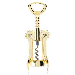 WINGED GOLD WINE BOTTLE OPENER – Premium winged corkscrew with self-centering worm and built-in bottle opener makes wine service a breeze. Never struggle with unwieldy wine keys again. Perfect for dinner parties or cocktail hour!