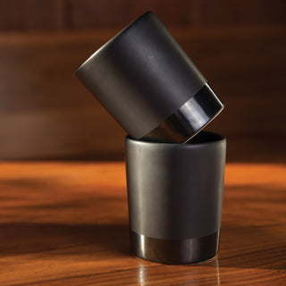 STURDY STONEWARE WITH MATTE BLACK GLAZE - Crafted from durable stoneware, each glass holds 8.5 oz. and has an eye-catching matte black finish. They measure 3″ W x 3.5″ H for a minimalist silhouette that complements any decor style. 