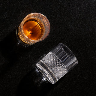 LEAD-FREE CRYSTAL TUMBLER - This crystal rocks glass makes a perfect cocktail glass or unique whiskey glass for people who love rolling whiskey glasses. It holds 10oz, perfect for an Old Fashioned, Negroni, or whiskey and is dishwasher safe.