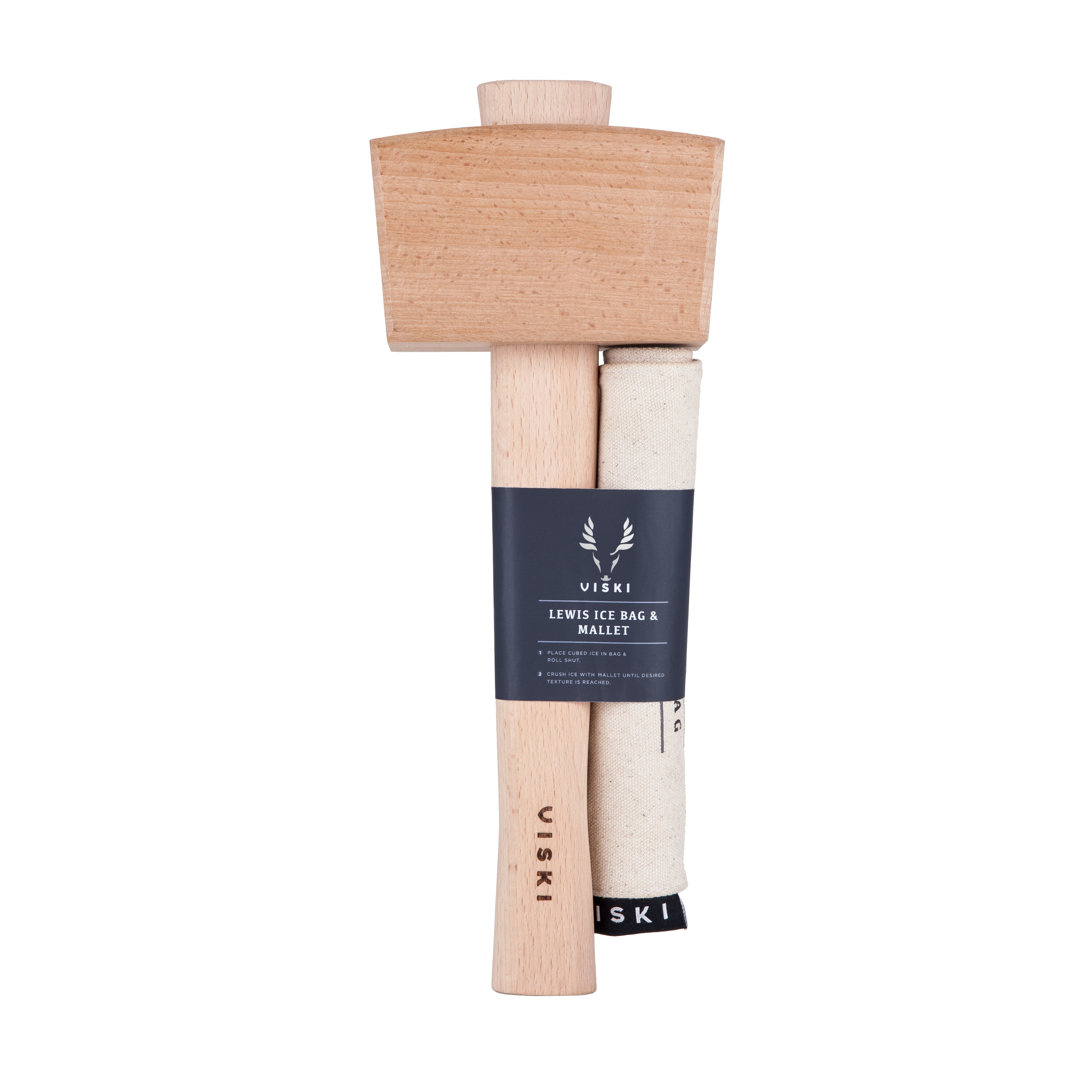 Lewis Ice Bag and Wooden Ice Mallet,Manual Ice Crusher for Breaking  Ice,Thick Canvas Bag,Beech Wooden Mallet,Crushed Ice for Home,Bar Tools  Kitchen
