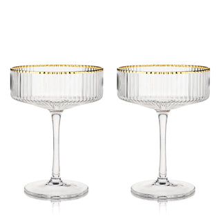 GIVE A STYLISH GIFT - Impress friends with the gift of glassware. This barware makes a great housewarming gift, wedding gift, birthday gift, gifts for men, bartender gifts, and more. Help someone build their home bar with elegant crystal cocktail glasses.