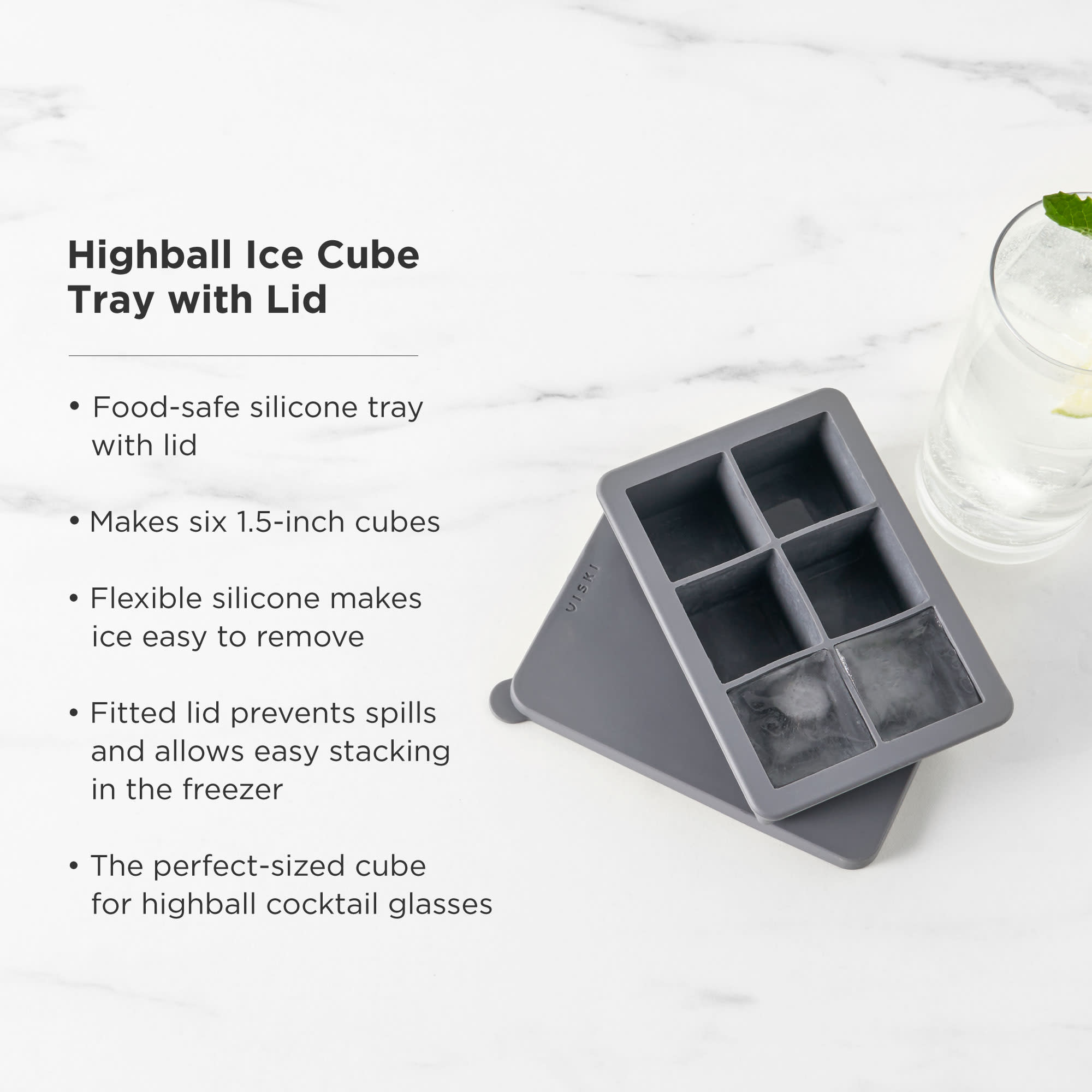 Whiskey Ice Cube Tray with Lid by Viski®