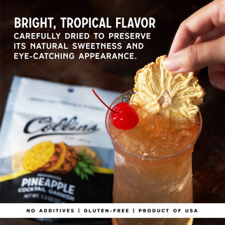 CULINARY TOPPING – Collins Dehydrated Pineapple Slices are versatile enough to be used as a garnish for dishes, desserts, or any culinary creation that needs a fruity accent.