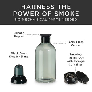 SMOKING PELLETS FOR UP TO 50 BATCHES - The whiskey-soaked oak and charcoal smoking pellets impart smoky flavor with minimal space and effort. Pellets can be reused up to 3 times each. This smoker for cocktails includes enough pellets for approximately 50 batches.