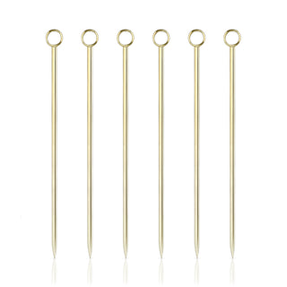 MODERN DRINK PICKS - Make your drinks look stylish with sleek, stunning polished gold cocktail picks. Perfect for parties or enjoying drinks on your own, these appetizer picks stand out with their minimalist look and small gold ring.