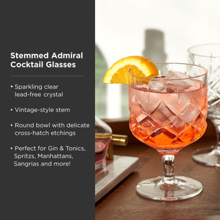 IMPRESS FRIENDS AND GUESTS WITH ELEGANT GLASSWARE – Give this set of cocktail coupes as a gift to cocktail lovers, Christmas gifts, birthday gifts, and more. Impress visitors by sharing a refreshing Negroni in high-quality faceted crystal glasses.
