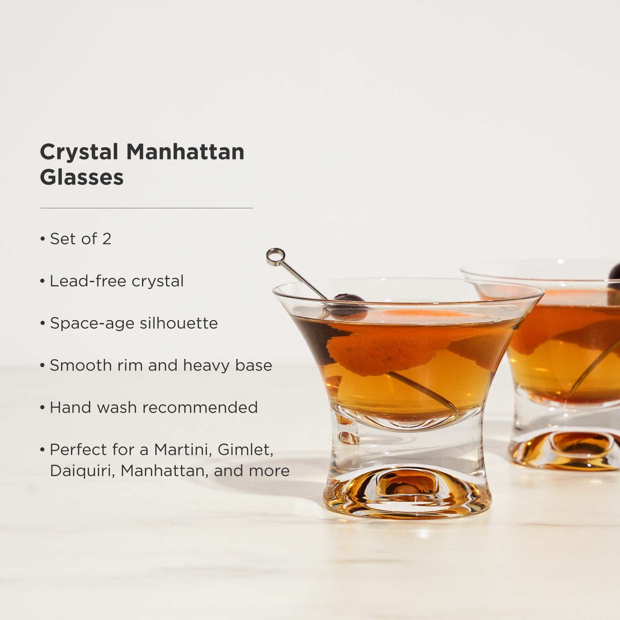 Manhattan Glasses for Cocktails - Home Wet Bar