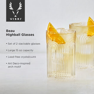 Beau Highball Glasses, Set of 2