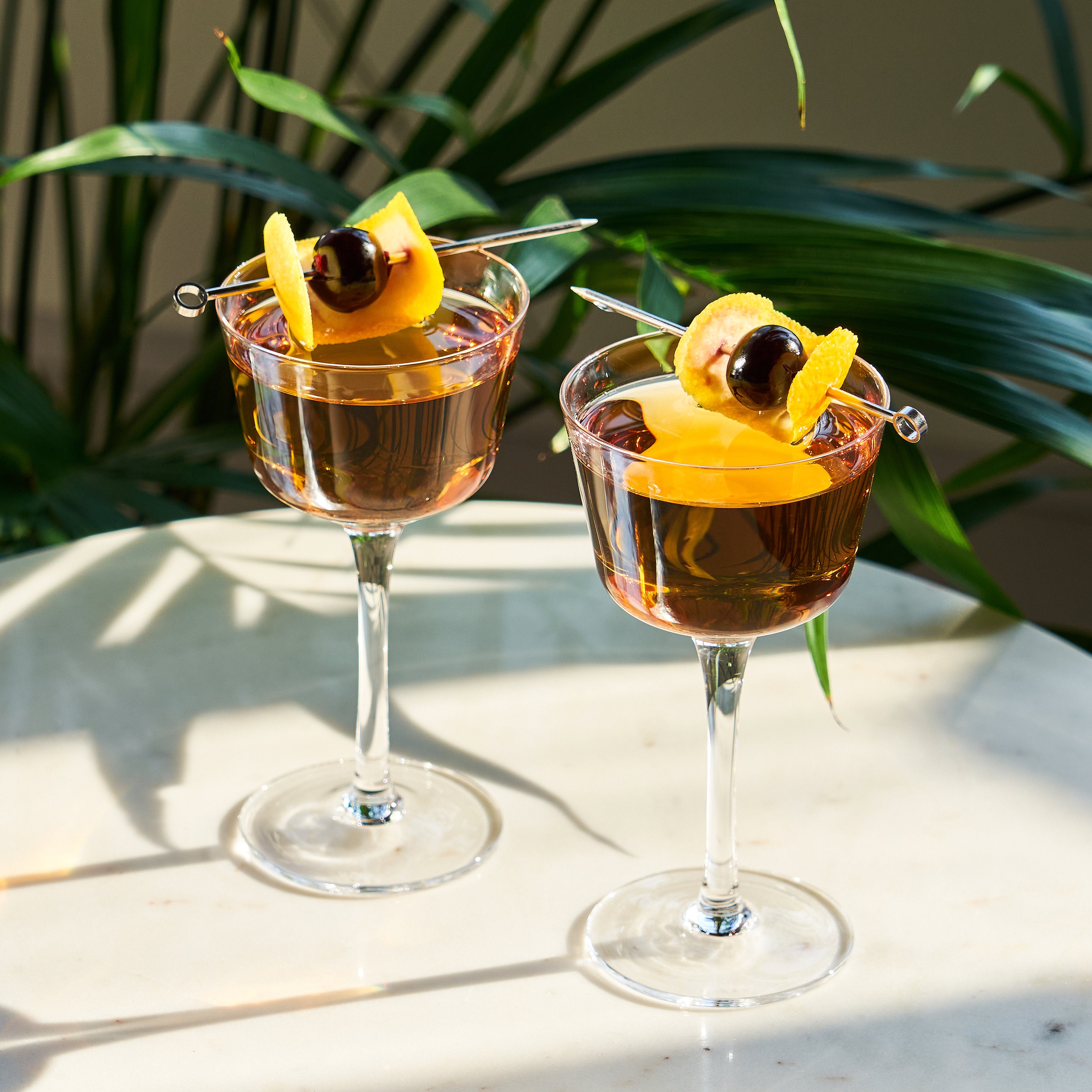 Viski Nick and Nora Stemmed Crystal Coupe Cocktail Glasses