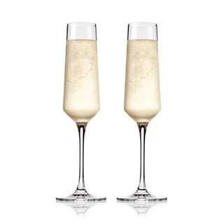 Raye Angled Crystal Champagne Flutes Set of 2