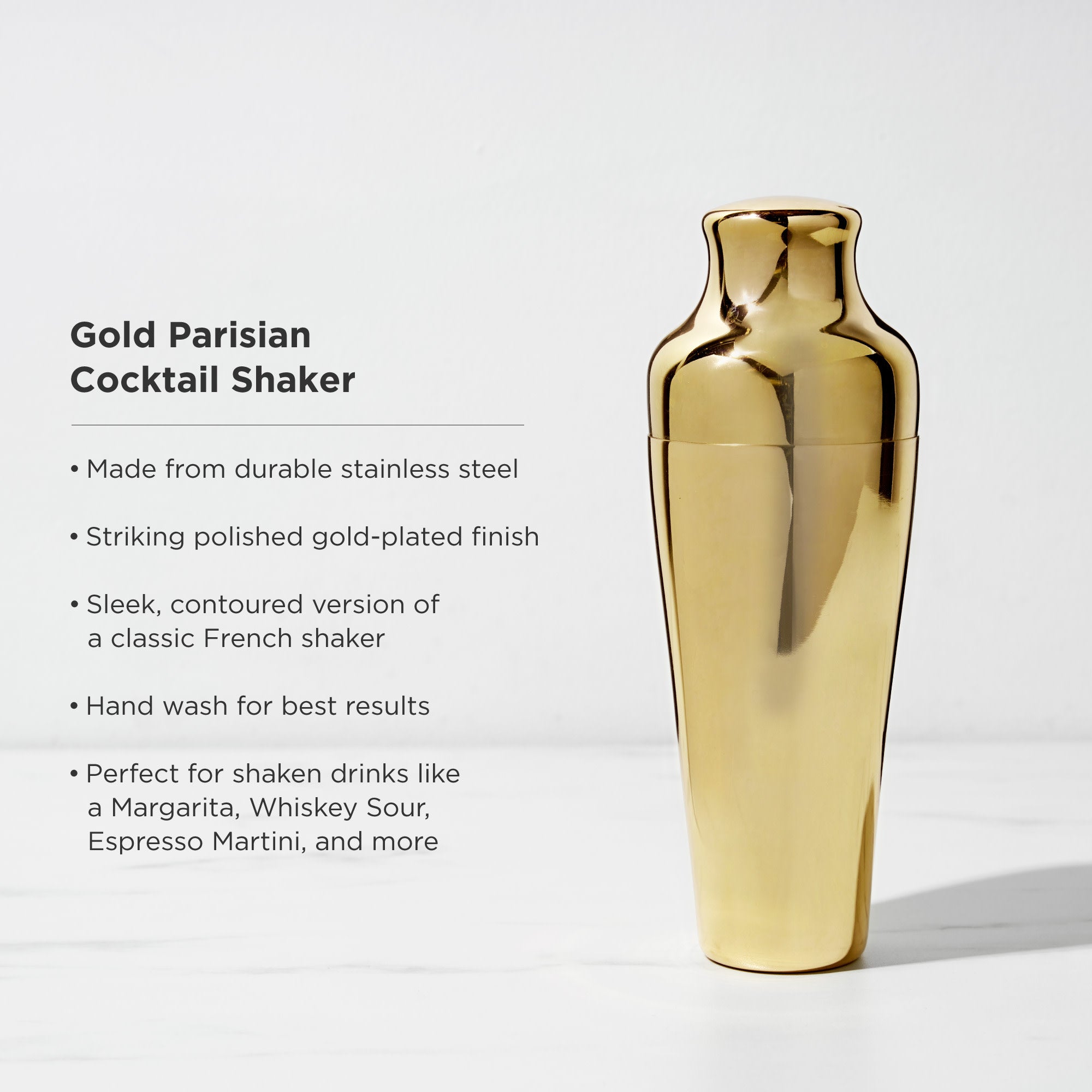 Viski Gold Cocktail Shaker Set - Gold Bar Set for Cocktails