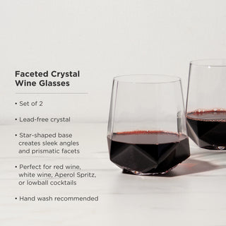 Faceted Crystal Wine Glasses