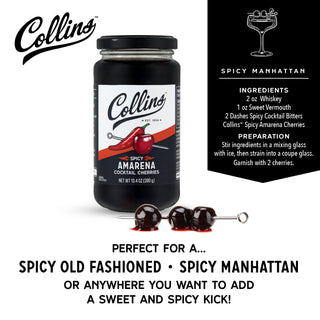 DELICIOUS SWEET AND SPICY FLAVOR – These spicy gourmet dark cherries for old fashioneds have a strong cherry flavor that stands up to the stiffest drinks. Throw a couple of these amarena cherries into your cocktail for a boost in flavor and authenticity.